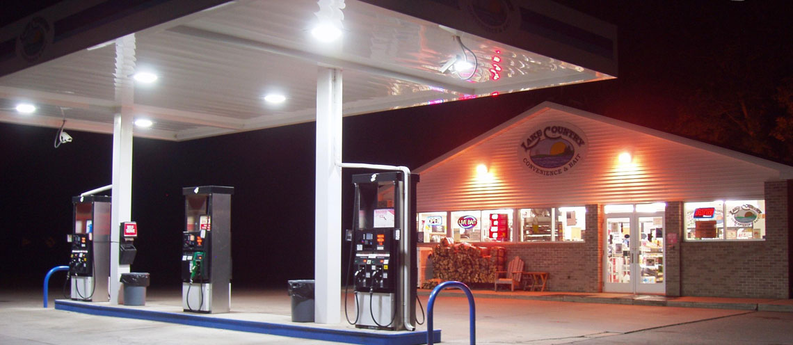 Fuel Pumps and Gas Station building of Lake Country Convenience & Bait